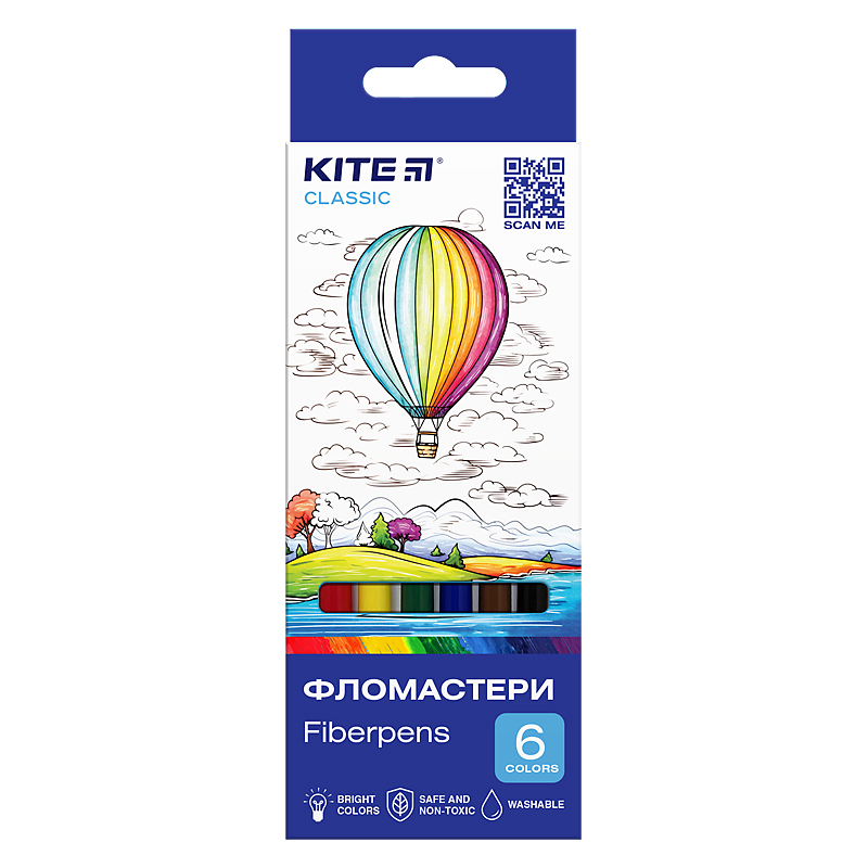 Фломастери, набiр 6 шт. Kite Classic, K-446